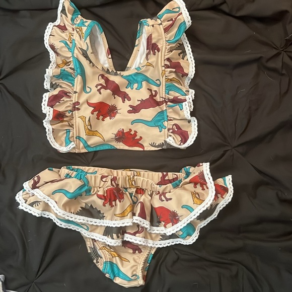 Bundle of 3 Girls Boutique Bathing Suits size 5T Disney Mickey Sharks Dinosaurs - Picture 2 of 11